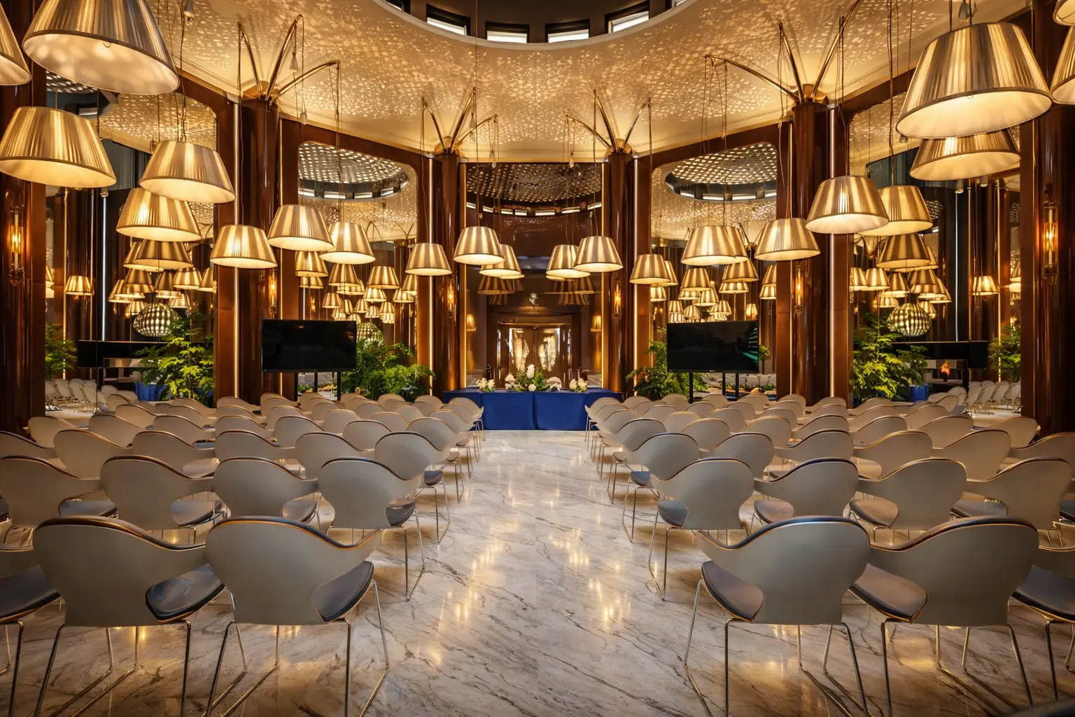 La sala dell’Hotel delle Nazioni di Bari allestita per il Mastermind Extralberghiero